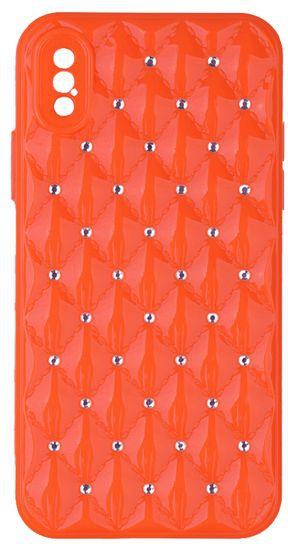 Silicone Cover, Shiny And Kaptonite Strass Style For IPhone X - Orange