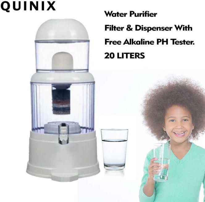Quinix Water Purifier Filter & Dispenser -20L + Akaline PHTester