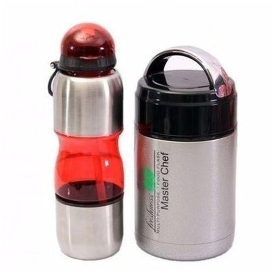 Master Chef Kids Food Flask And Water Bottle-2 In 1 Bundle