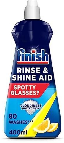 Finish | Finish Dishwasher Rinse & Shine Aid | Lemon| 400ml  | For Drier Glasses and Spot Prevention