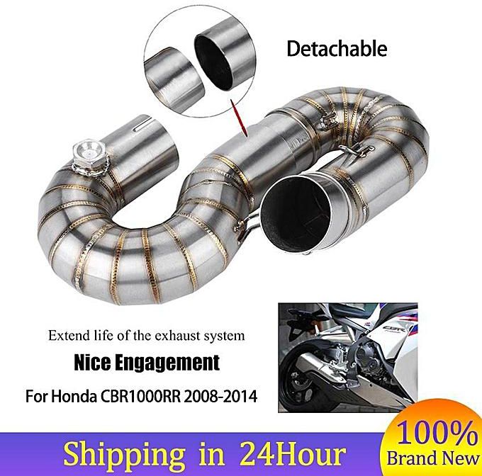 Qii lu Stainless Steel Motorcycle Exhaust Pipe Modification Exhaust Vent Middle Link Pipe for Honda CBR1000RR 2008-2014