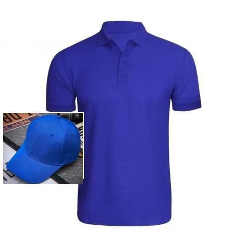 Men's Polo T-Shirt & Cap- Royal Blue