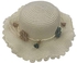 قبعة اطفال من ميلا للاطفال - قبعة من القش قبعة شمس صيفية للشاطئ مع زهور, One Size