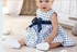 2021 High quality Children Blue Plaid Dress Bow baby Princess Kids Dresses for Girls O-neck Casual Clothes toddler