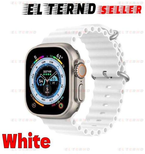 Silicone Hole Wavy Strap For Apple Watch Series 8 Ultra 49mm - White