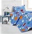 3 Pcs Single Size Kids All Season Reversible Soft Velvet Flannel Comforter Set Polyester Multicolour 160 X 210cm