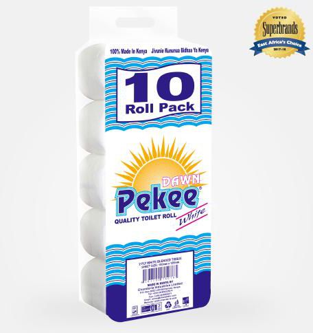 DAWN Pekee Unwrapped 2 Ply White Toilet Tissue 10 Pack
