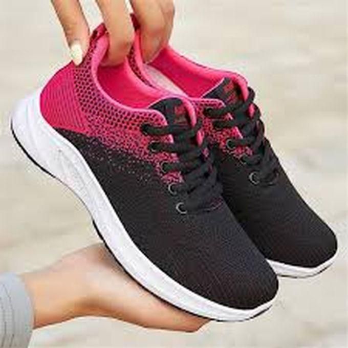 Fashion Casual Sneakers Breathable Knitwear. BLACK