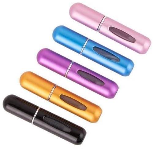 Portable Mini Refillable Perfume Atomizer Bottle Set for Travel (Multicolor, 5ml)- 5 Pieces