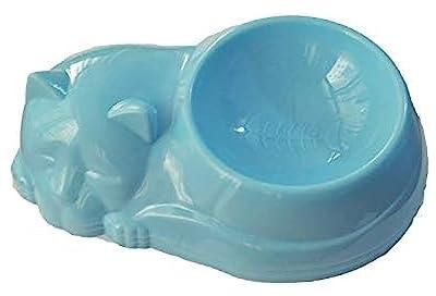 Dish for eating and drinking for cats and dogs color sky blue