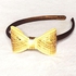 House Of Genevieve Sequin Shimmering Bow Alice Hair Band Kids Fashion Hair Accessory - Golden Brown
