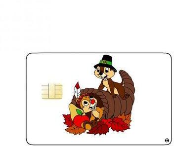 PRINTED BANK CARD STICKER Animation Chip 'N Dale By Disney