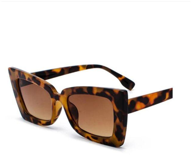 New Oversize Sunglasses For Women Square UV400 Leopard