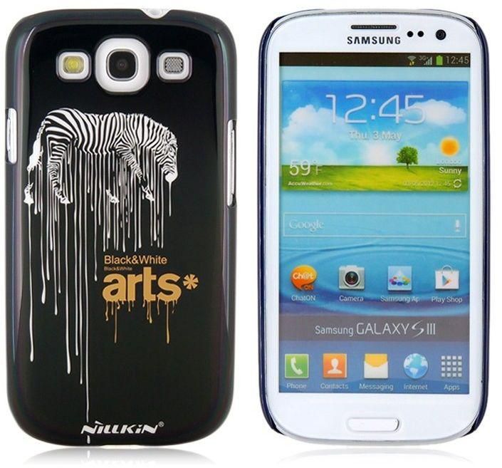 Samsung Galaxy SIII S3 i9300  Case Cover Nillkin Hard Glossy ARTS SHOW with Screen protector (Black)