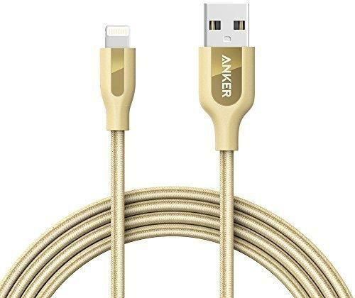 Anker PowerLine Plus Lightning Cable Nylon Braided USB Cable (3ft) for iPhone, iPad and More - Gold