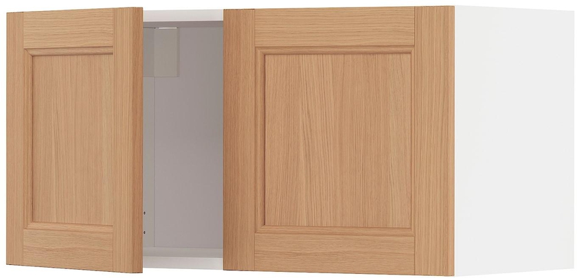 METOD Wall cabinet with 2 doors - white/Vedhamn oak 80x40 cm