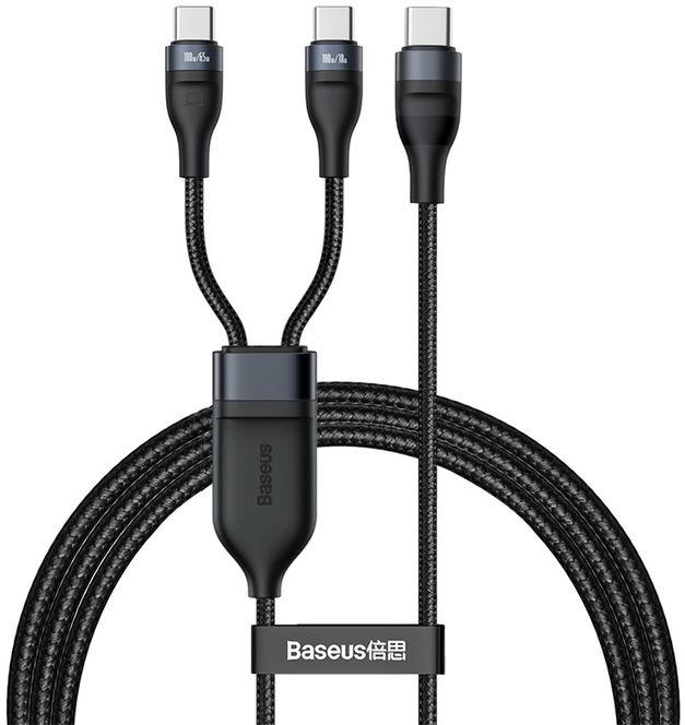 Baseus Flash Series 2 In 1 Fast Charging Data Cable Type-C To C+C 100W 1.5m