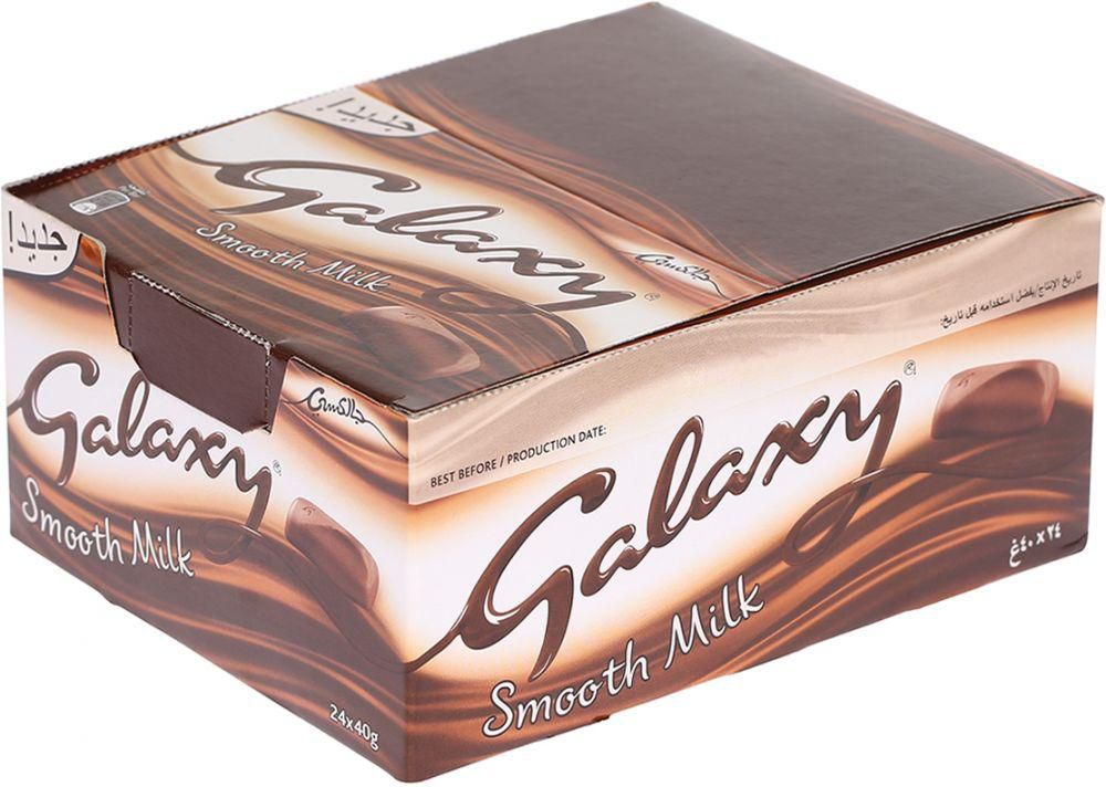 Galaxy Smooth Milk Chocolate, Box of 24 Pieces (24 x 40g)