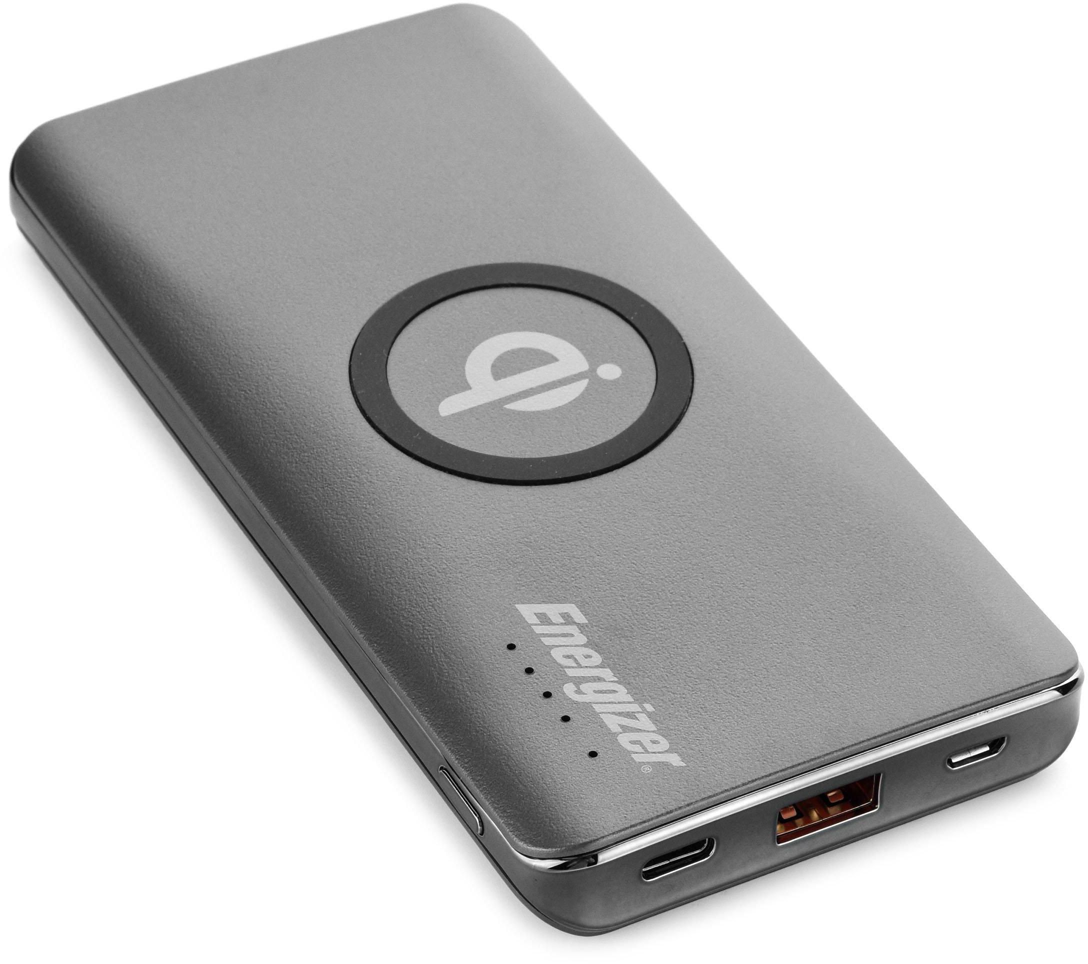 Energizer Power Bank 10000 mAh, Plus Quick Wireless charger, With Type C Plus, QC 3.0, Grey