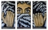 لوحة فنية لديكور الحائط من قماش الكانفاس مزوّدة بإطارمكوّنة من 3 قطع أزرق/ بيج/ أسود 120x80سم