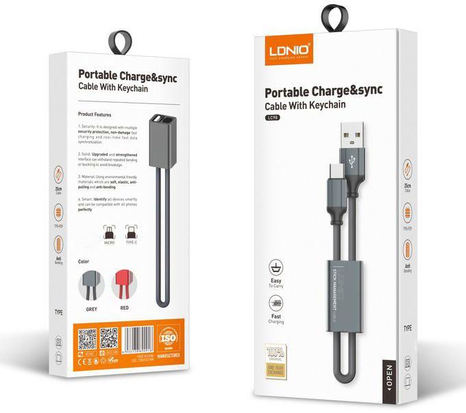 Ldnio FAST CRARGIS ERPERT Portable Charge&Sync Cable With Keychain micro