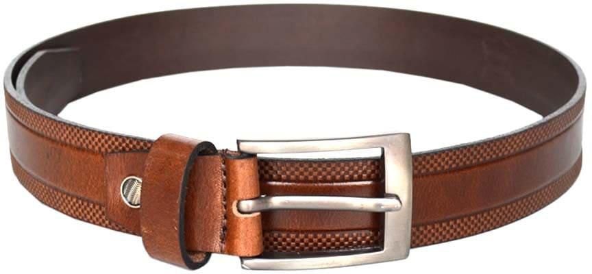 Mens Formal Genuine Smooth Leather Belt Brown