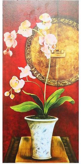 Wooden Tableau Modern And Lovely Flowers Paintings Multicolour 51 x 25cm