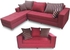 Striped 5-Seater + Double Seater Fabric Sofa Set - Red + Free Ottoman (Delivery To Lagos Only)