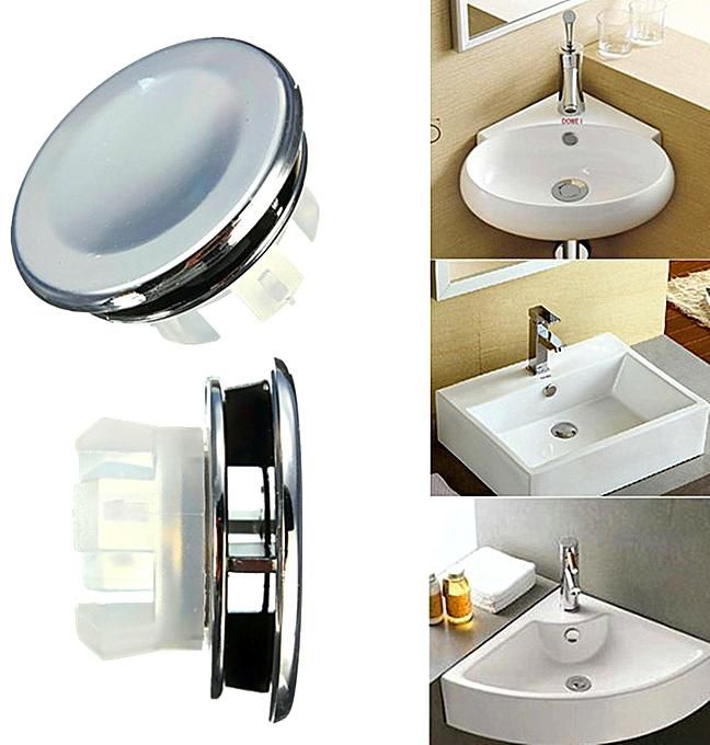 Generic Ceramic Artistic Basin Spare Bathroom Round Sink Overflow Cover Tidy Chrome Trim