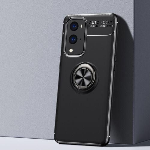 Autofocus For OnePlus 9 Pro Metal Ring Holder TPU Case(Black+Black)