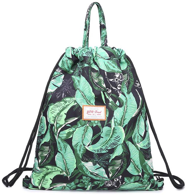 Werocker Leaf Drawstring Bag (Green)