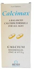 Calcimax 250 The Calcium Supplement 30 Tablets