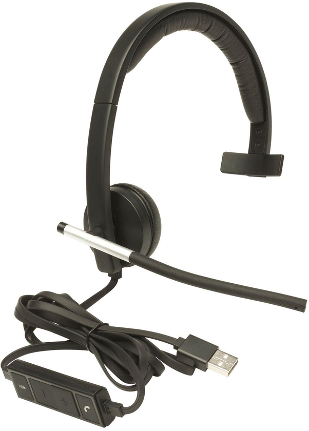 Logitech H650e Mono Over-Ear Headset, Black - 981-000514