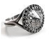 Black Patina Gothic Swarovski Crystal Rivoli Ring With Antiqued Silver Plated Adjustable Band