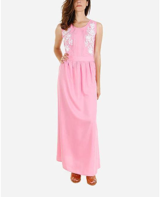 Giro Printed Maxi Dress -Pink