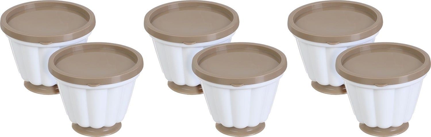 Get Pro Plast Plastic Dessert Mold Set, 6 Pieces, 8 cm - White Brown with best offers | Raneen.com