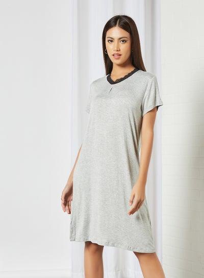 Plain Casual Dress Grey