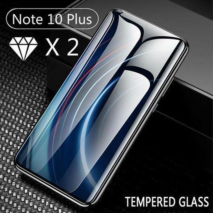 2pcs For Galaxy Note 10 Plus Curved Tempered Glass Screen Protector For Samsung Galaxy Note 10 Plus Full Cover Curved Edge Tempered Glass Support Screen Fingerprint Unlock WITH CASE