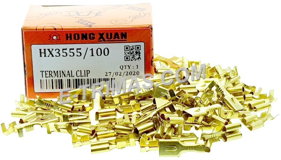 E-trimas HX3555 Hong Xuan Malaysia Non Insulated Brass Terminal Wire Clip Wiring (10PCS)