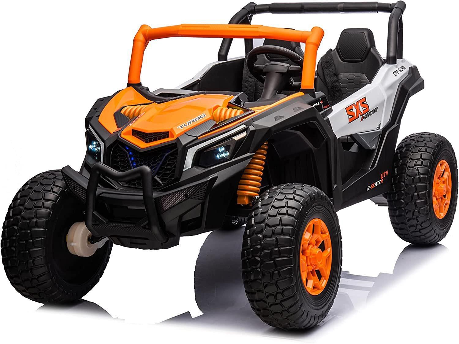 Lovely Baby Powered Riding UTV Jeep LB 812E Ride On Car/Jeep With Remote Control For Kids, Suspension System, Openable Doors, LED Lights, MP3 Player (Orange)
