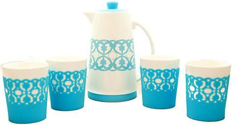 Blue Water Pitcher and Glasses Set