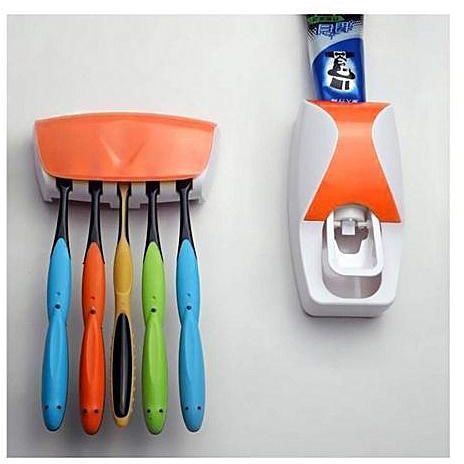 Generic Toothpaste Dispenser And Toothbrush Holder