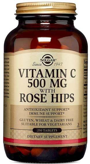 Solgar Vitamin C 500 Mg With Rose Hips Tablets 250's