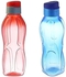 Plastic water bottle with lid, 950 ml - red and gray + Plastic water bottle with lid, 950 ml - navy
