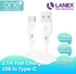 Lanex 2.1A Fast Charge USB to Type-C Cable 2M - LTC N06C (White)