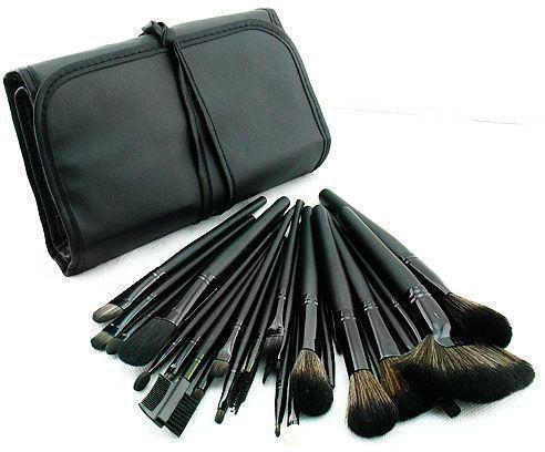 Special Hot Black 32 pcs Cosmetic Facial Make up Brush Kit Makeup Brushes Tools Set Leather Case