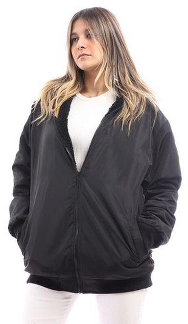 SQAP Jacket With Long Sleeves And Fur - Black - Women