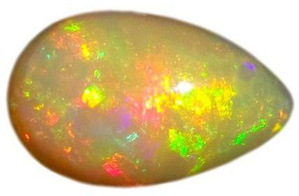 حجر اوبال طبيعي متغير اللون على شكل قلب بوزن 3.0 قيراط