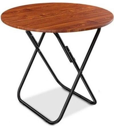 Round Foldable Wooden Table brown 70cm