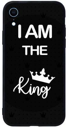 غطاء حماية واقٍ لهاتف أبل آيفون XR نمط مطبوع بعبارة I Am The King